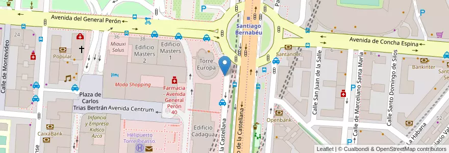 Mapa de ubicacion de CASTELLANA, PASEO, DE LA,S/N en اسپانیا, بخش خودمختار مادرید, بخش خودمختار مادرید, Área Metropolitana De Madrid Y Corredor Del Henares, مادرید.