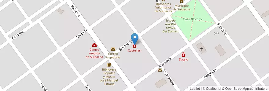 Mapa de ubicacion de Castellari en Arjantin, Buenos Aires, Suipacha.