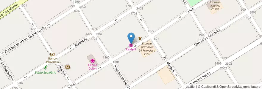 Mapa de ubicacion de Castelli en Arjantin, Buenos Aires, Partido De Almirante Brown, Rafael Calzada.