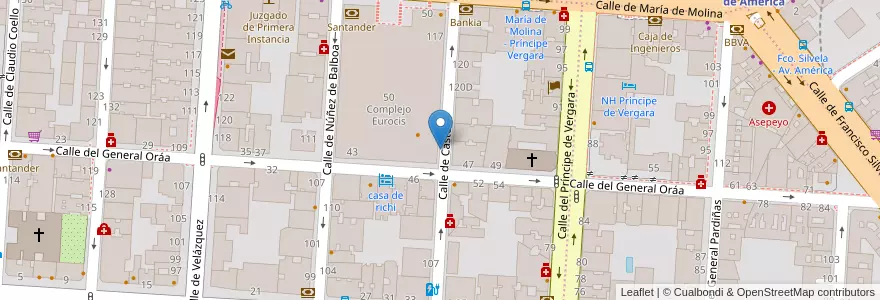 Mapa de ubicacion de CASTELLO, CALLE, DE,114 en 스페인, Comunidad De Madrid, Comunidad De Madrid, Área Metropolitana De Madrid Y Corredor Del Henares, 마드리드.