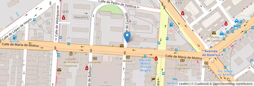 Mapa de ubicacion de CASTELLO, CALLE, DE,126 en إسبانيا, منطقة مدريد, منطقة مدريد, Área Metropolitana De Madrid Y Corredor Del Henares, مدريد.