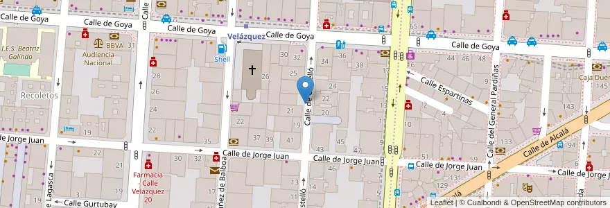 Mapa de ubicacion de CASTELLO, CALLE, DE,21 en Espanha, Comunidade De Madrid, Comunidade De Madrid, Área Metropolitana De Madrid Y Corredor Del Henares, Madrid.