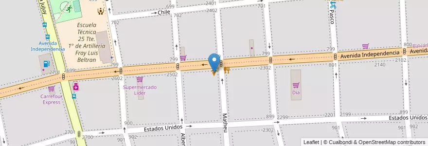 Mapa de ubicacion de Castellon, San Cristobal en Argentinië, Ciudad Autónoma De Buenos Aires, Comuna 3, Buenos Aires.