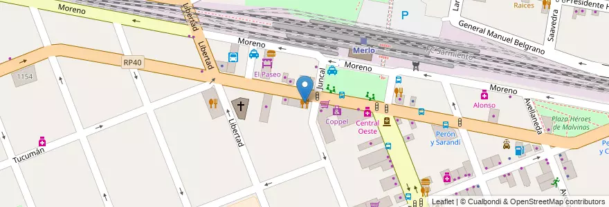 Mapa de ubicacion de Castetner en Argentina, Buenos Aires, Partido De Merlo, Merlo.
