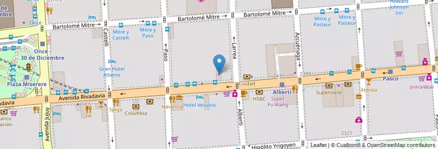 Mapa de ubicacion de Castillanas, Balvanera en الأرجنتين, Ciudad Autónoma De Buenos Aires, Comuna 3, Buenos Aires.