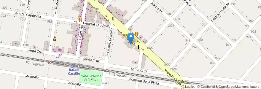 Mapa de ubicacion de Castillo en Argentine, Province De Buenos Aires, Partido De La Matanza, Rafael Castillo.