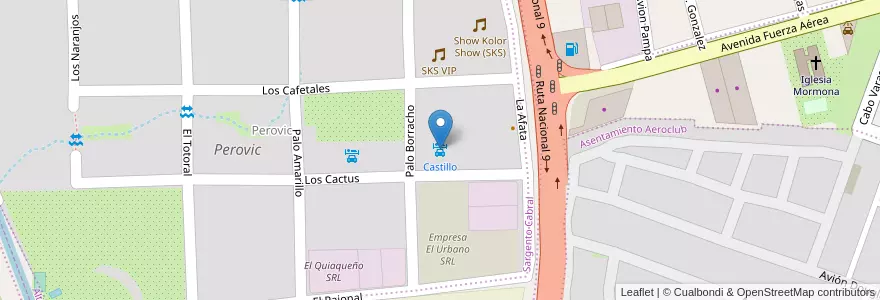 Mapa de ubicacion de Castillo en Argentina, Jujuy, Departamento Doctor Manuel Belgrano, Municipio De San Salvador De Jujuy, Alto Comedero.