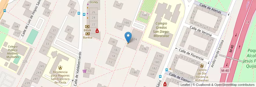 Mapa de ubicacion de Castizo en スペイン, マドリード州, Comunidad De Madrid, Área Metropolitana De Madrid Y Corredor Del Henares, Madrid.