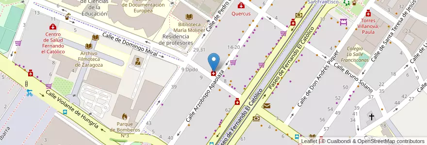 Mapa de ubicacion de Catalán Calvo, Manuel en إسبانيا, أرغون, سرقسطة, Zaragoza, سرقسطة.