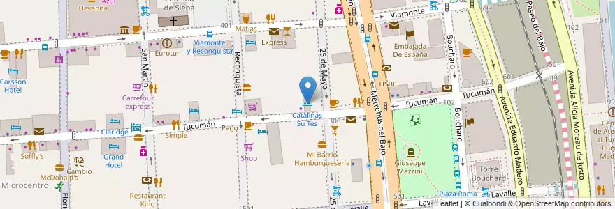 Mapa de ubicacion de Catalinas Su Tes, San Nicolas en アルゼンチン, Ciudad Autónoma De Buenos Aires, Comuna 1, ブエノスアイレス.