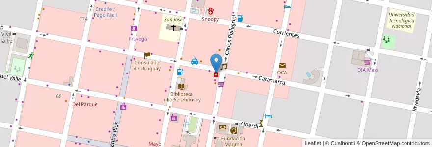 Mapa de ubicacion de Catamarca en Аргентина, Междуречье, Departamento Concordia, Distrito Suburbios, Concordia, Concordia.