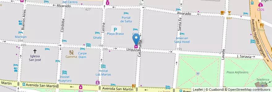 Mapa de ubicacion de Catamarca en 아르헨티나, Salta, Capital, Municipio De Salta, Salta.