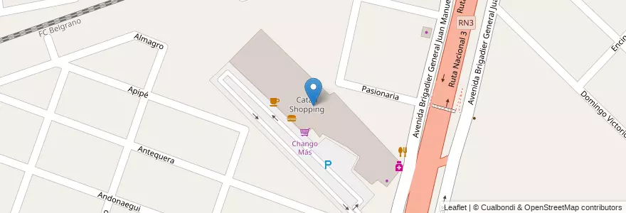 Mapa de ubicacion de Catán Shopping en آرژانتین, استان بوئنوس آیرس, Partido De La Matanza, González Catán.