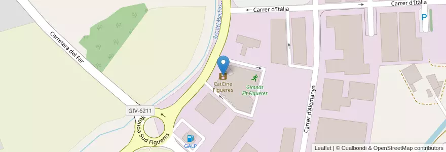 Mapa de ubicacion de CatCine Figueres en İspanya, Catalunya, Girona, Alt Empordà, Figueres.