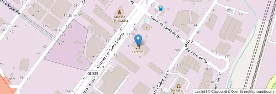 Mapa de ubicacion de Catedral en Spanje, Catalonië, Gerona, Gironès, Gerona.