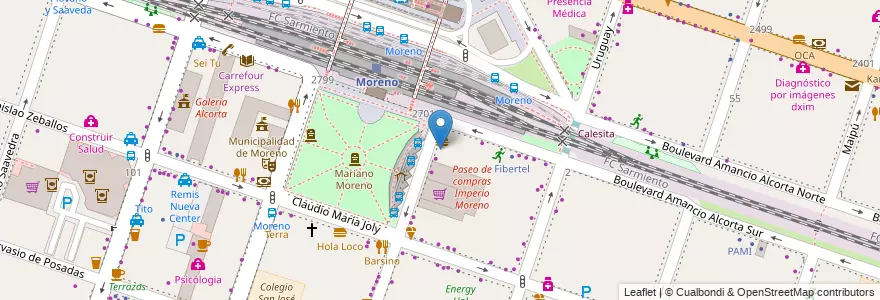 Mapa de ubicacion de Catedral en アルゼンチン, ブエノスアイレス州, Partido De Moreno, Moreno.