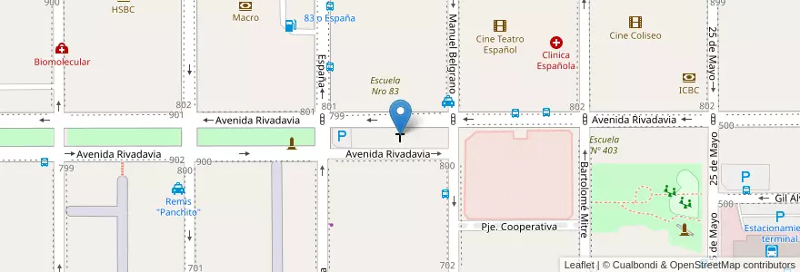 Mapa de ubicacion de Catedral de Comodoro Rivadavia en Argentina, Chubut, Departamento Escalante, Comodoro Rivadavia.