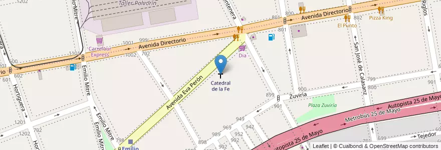 Mapa de ubicacion de Catedral de la Fe, Parque Chacabuco en Argentina, Autonomous City Of Buenos Aires, Comuna 7, Autonomous City Of Buenos Aires.