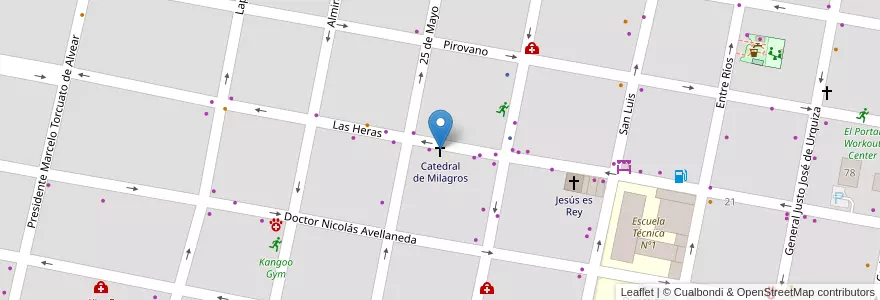 Mapa de ubicacion de Catedral de Milagros en アルゼンチン, エントレ・リオス州, Departamento Concordia, Distrito Suburbios, Concordia, Concordia.