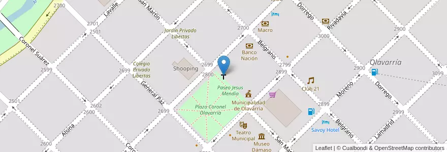 Mapa de ubicacion de Catedral de Olavarría en Argentina, Buenos Aires, Partido De Olavarría, Olavarría.