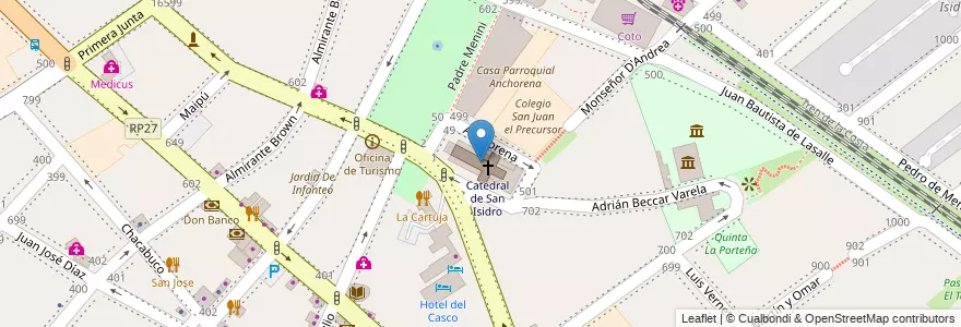 Mapa de ubicacion de Catedral de San Isidro en 아르헨티나, 부에노스아이레스주, Partido De San Isidro, San Isidro.
