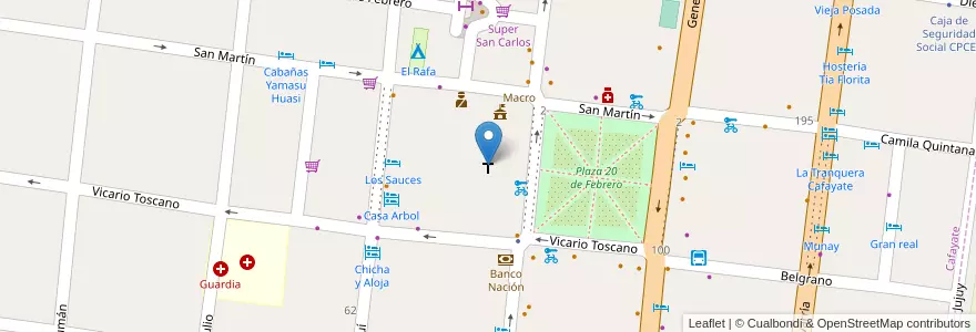 Mapa de ubicacion de Catedral Nuestra Señora del Rosario en 아르헨티나, Salta, Cafayate, Municipio De Cafayate.