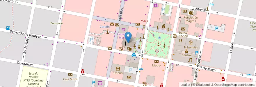 Mapa de ubicacion de Catedral San Antonio de Padua de la Concordia en الأرجنتين, إنتري ريوس, Departamento Concordia, Distrito Suburbios, Concordia, Concordia.