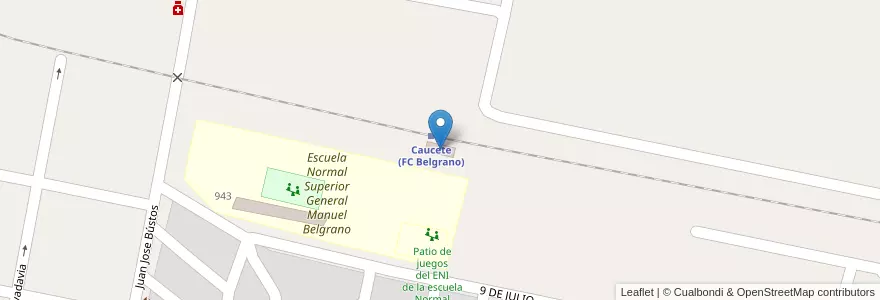 Mapa de ubicacion de Caucete (FC Belgrano) en アルゼンチン, サンフアン州, チリ, Caucete.