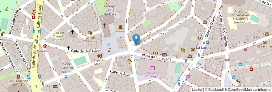 Mapa de ubicacion de CAVA ALTA, CALLE, DE LA,38 en 西班牙, Comunidad De Madrid, Comunidad De Madrid, Área Metropolitana De Madrid Y Corredor Del Henares, Madrid.