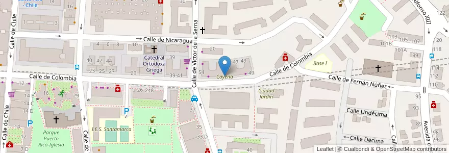 Mapa de ubicacion de Cayena en إسبانيا, منطقة مدريد, منطقة مدريد, Área Metropolitana De Madrid Y Corredor Del Henares, مدريد.