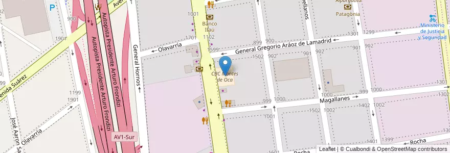 Mapa de ubicacion de CBC Montes de Oca, Barracas en アルゼンチン, Ciudad Autónoma De Buenos Aires, Comuna 4, ブエノスアイレス.
