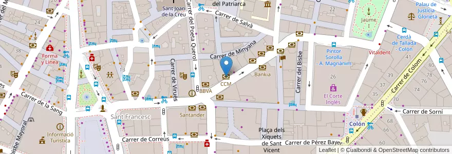 Mapa de ubicacion de CCM en スペイン, バレンシア州, València / Valencia, Comarca De València, València.