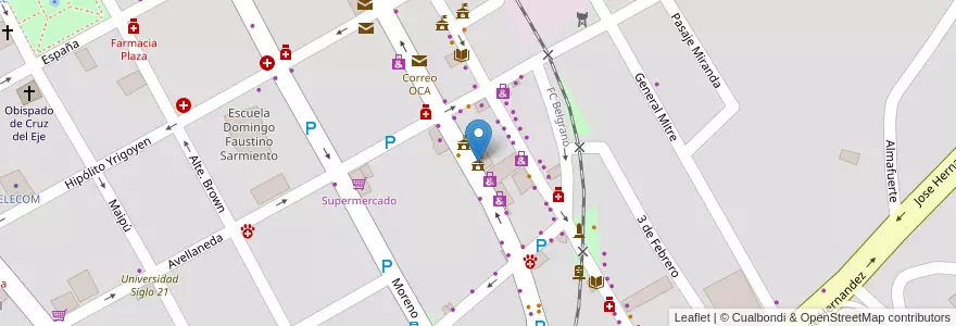Mapa de ubicacion de CDEC en الأرجنتين, Córdoba, Departamento Cruz Del Eje, Municipio De Cruz Del Eje, Pedanía Cruz Del Eje, Cruz Del Eje.