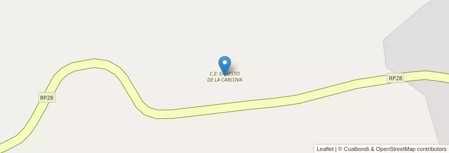 Mapa de ubicacion de C.E: ERNESTO DE LA CARCOVA en 阿根廷, Córdoba, Departamento Pocho, Pedanía Parroquia, Comuna De Las Palmas.