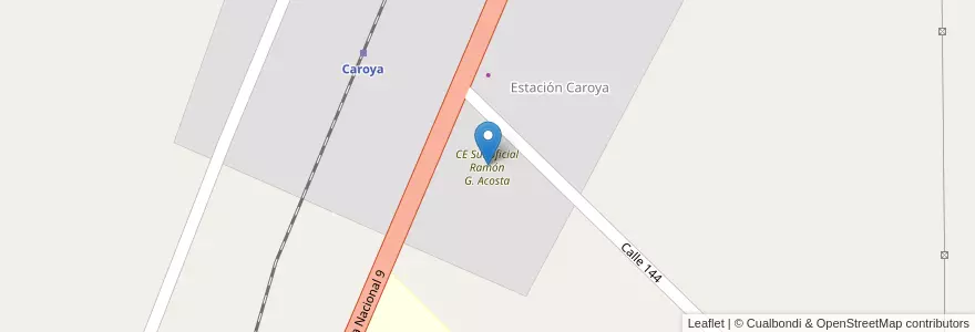 Mapa de ubicacion de CE Suboficial Ramón G. Acosta en 阿根廷, Córdoba, Departamento Colón, Pedanía Cañas, Municipio De Colonia Caroya, Colonia Caroya.