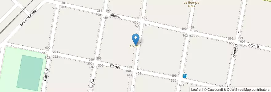 Mapa de ubicacion de CEC 801 en 阿根廷, 布宜诺斯艾利斯省, Partido De General Villegas.