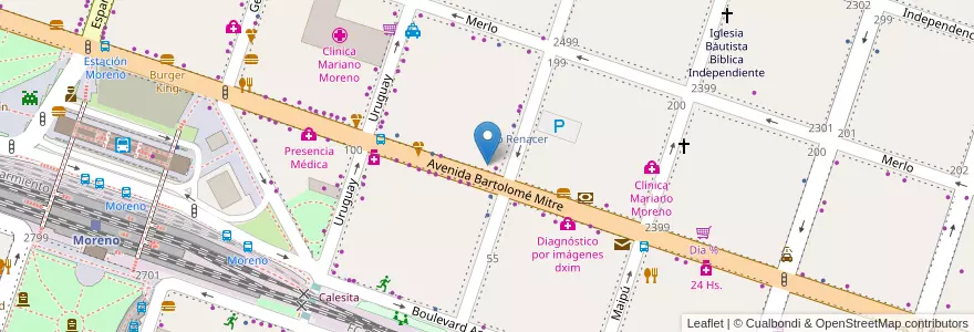 Mapa de ubicacion de CECAL en 아르헨티나, 부에노스아이레스주, Partido De Moreno, Moreno.