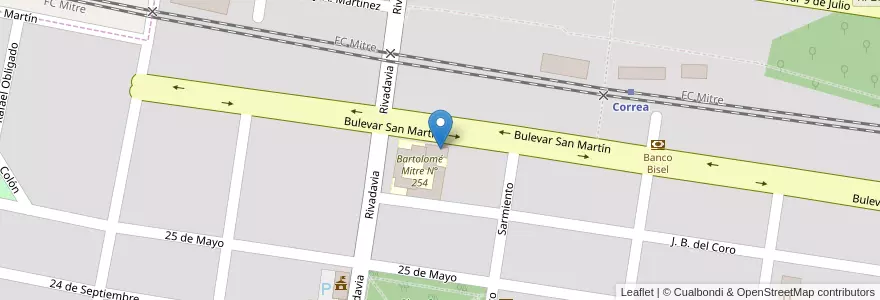 Mapa de ubicacion de CECLA Y Escuela para adultos Nº 67 en Arjantin, Santa Fe, Departamento Iriondo, Municipio De Correa, Correa.