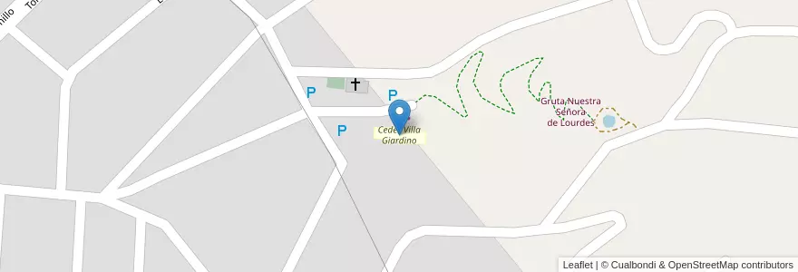 Mapa de ubicacion de Ceder Villa Giardino en Arjantin, Córdoba, Departamento Punilla, Pedanía San Antonio, Municipio De Villa Giardino, Villa Giardino.