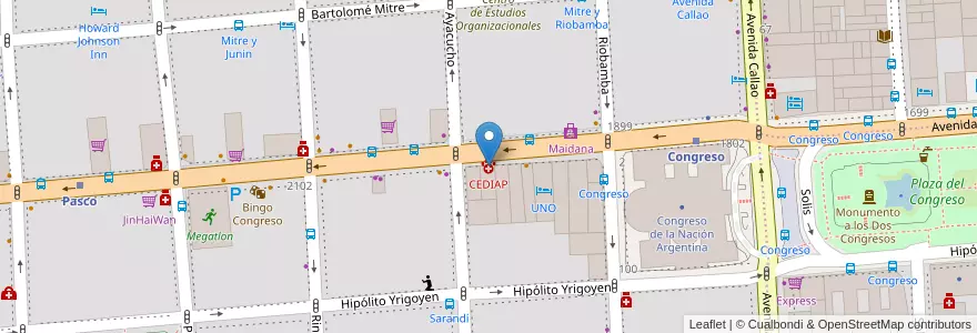 Mapa de ubicacion de CEDIAP, Balvanera en 阿根廷, Ciudad Autónoma De Buenos Aires, Comuna 3, 布宜诺斯艾利斯.