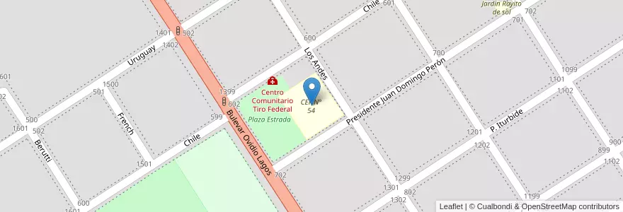 Mapa de ubicacion de CEF N° 54 en Argentine, Santa Fe, Departamento General López, Municipio De Venado Tuerto.