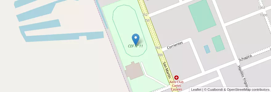 Mapa de ubicacion de CEF N°11 en Argentinien, Provinz Buenos Aires, Partido De Carlos Casares.