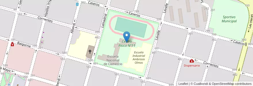 Mapa de ubicacion de C.E.F. nº 11 en アルゼンチン, コルドバ州, Departamento Río Cuarto, Pedanía Río Cuarto, Municipio De Río Cuarto, Río Cuarto.