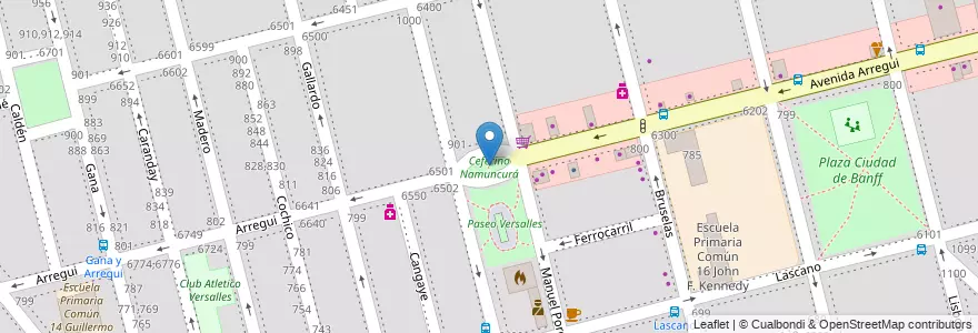 Mapa de ubicacion de Ceferino Namuncurá, Versalles en Argentina, Ciudad Autónoma De Buenos Aires, Buenos Aires, Comuna 10.