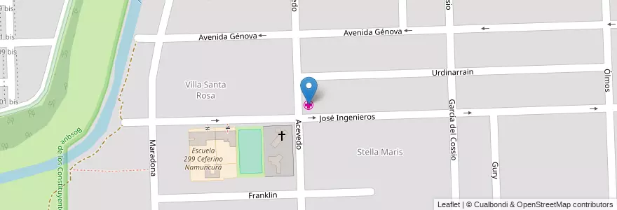 Mapa de ubicacion de Ceferino Namuncurá en 아르헨티나, Santa Fe, Departamento Rosario, Municipio De Rosario, 로사리오.