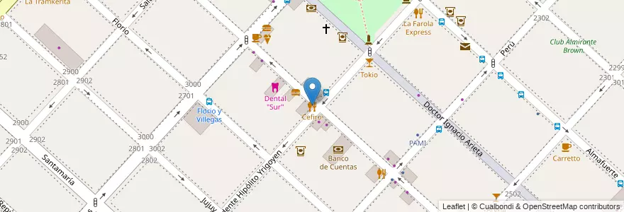 Mapa de ubicacion de Cefiro en Argentina, Buenos Aires, Partido De La Matanza, San Justo.