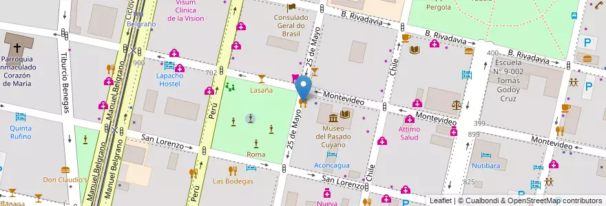Mapa de ubicacion de Ceibo en Argentinien, Chile, Mendoza, Departamento Capital, Sección 2ª Barrio Cívico, Ciudad De Mendoza.