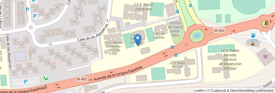 Mapa de ubicacion de C.E.I.P. Andrés Segovia en 西班牙, Comunidad De Madrid, Comunidad De Madrid, Área Metropolitana De Madrid Y Corredor Del Henares, Leganés.