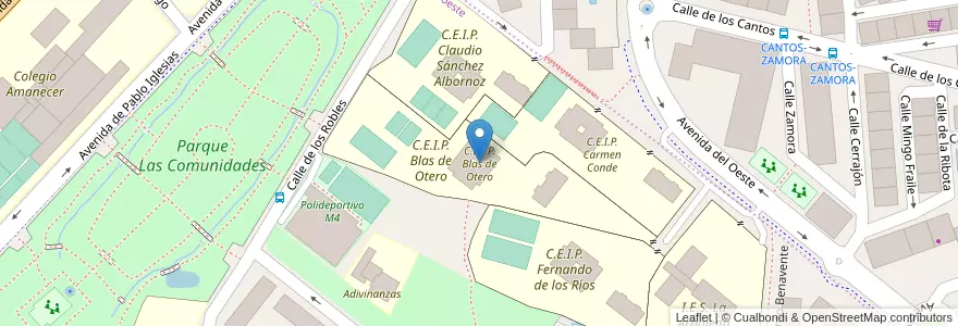 Mapa de ubicacion de C.E.I.P. Blas de Otero en Spanien, Autonome Gemeinschaft Madrid, Autonome Gemeinschaft Madrid, Área Metropolitana De Madrid Y Corredor Del Henares, Alcorcón.