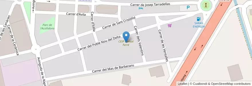 Mapa de ubicacion de CEIP Consol Ferré en 스페인, Catalunya, Tarragona, Montsià, Amposta.